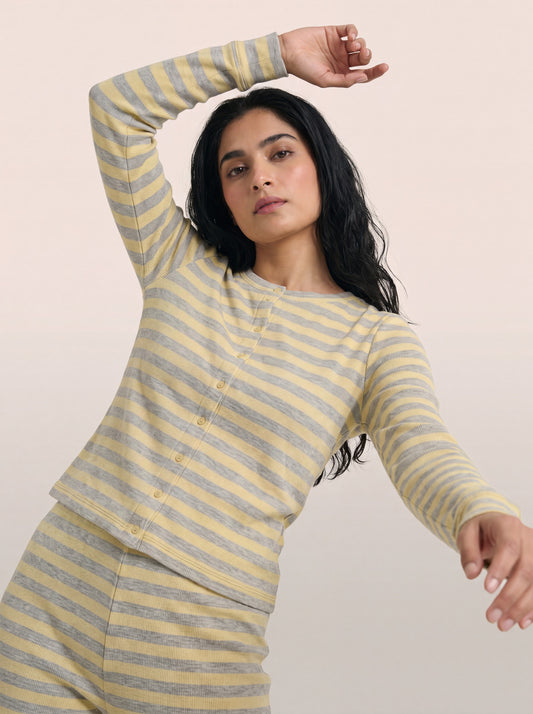 Cotton Ribbed Suit | Lemon Twist