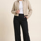 Pintuck Wide Leg Trousers – Scuba Fabric | Elastic Waist Everyday Pants