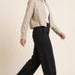 Pintuck Wide Leg Trousers – Scuba Fabric | Elastic Waist Everyday Pants